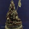 Oxidized Copper 16.75" Guru Rinpoche Statue, Silver Plated - Right