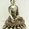 Oxidized Copper 18.25" Shakyamuni Buddha Statue, Silver Plated - Right