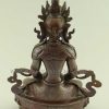 Oxidized Copper 9" Aparmita Statue, Hand Crafted in Fine Detail - Back