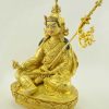 Fully Gold Gilded 10" Guru Rinpoche Statue (Handmade) - Left