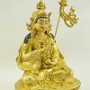 Fully Gold Gilded 10" Guru Rinpoche Statue (Lotus Born) - Right