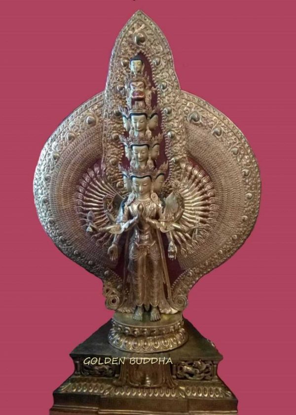 Fully Gold Gilded 66" 1000 Armed Avalokiteshvara Statue - Gallery