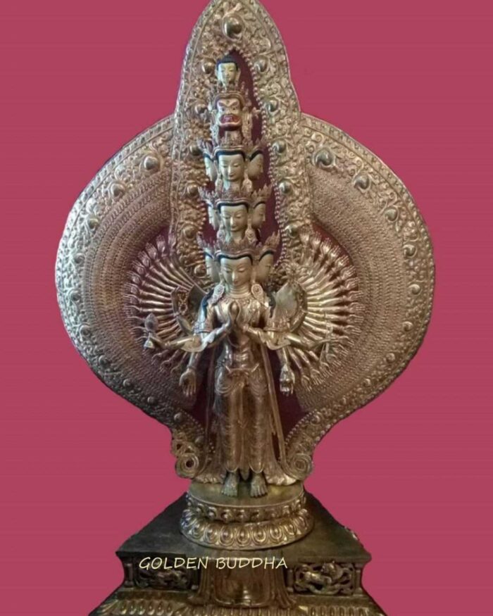 Fully Gold Gilded 66" 1000 Armed Avalokiteshvara Statue - Gallery