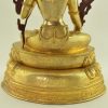 Fully Gold Gilded 13.25" Handmade Cintachakra Statue, Gold Face Painted - Lower Back