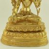 Fully Gold Gilded 13.25" Handmade Cintachakra Statue, Gold Face Painted - Lower Front