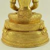 Fully Gold Gilded 13.5" Aparmita Statue Double Lotus Pedestal - Lower Back