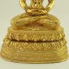 Fully Gold Gilded 13.5" Aparmita Statue Double Lotus Pedestal - Lower Front