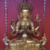 Fully Gold Gilded 18 Chenrezig Statue (Handmade) - Upper Front