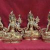 Fully Gold Gilded 8.5" 21 Tara Statues Handmade 24k Gold Finish - Gallery