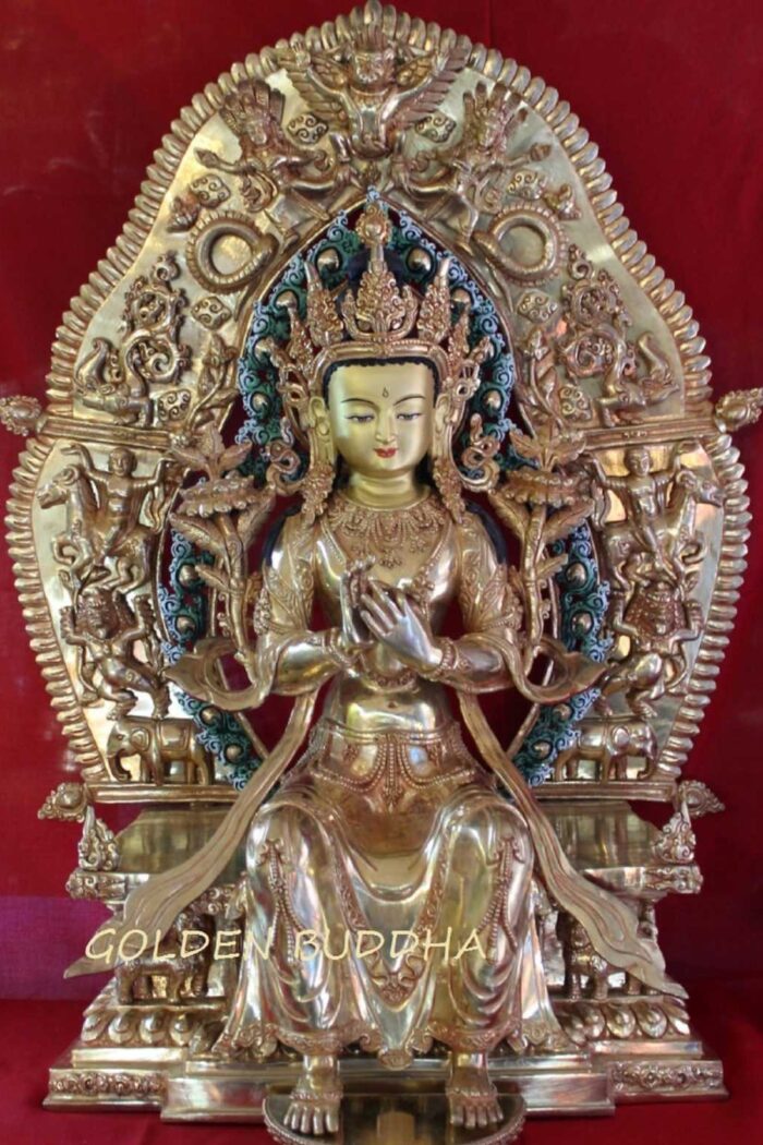 Fully Gold Gilded 23" Maitreya Buddha Statue - Gallery