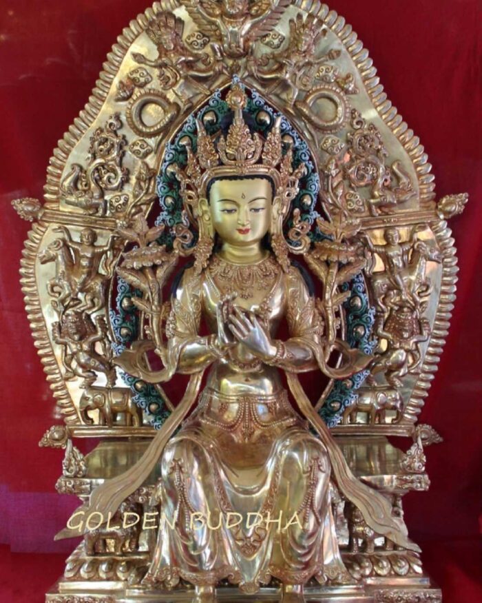 Fully Gold Gilded 23" Maitreya Buddha Statue - Gallery