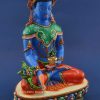 Multicolored 10.5" Blue Medicine Buddha Statue Handmade - Right