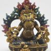 Partly Gold Gilded 7" Yellow Jambhala Sculpture, Hand Face Painted, Fine Detail - Gallery