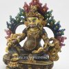 Partly Gold Gilded 7" Yellow Jambhala Sculpture, Hand Face Painted, Fine Detail - Left