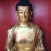 Fully Gold Gilded 36" Large Shakyamuni Buddha Statue (24k Gold Face Painted) - Front Detail