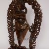 Oxidized Copper 13.25" Panjarnata Mahakala Statue w/Phurba (Silver Plated) - Left