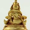Fully Gold Plated 2.25" Yellow Jambhala Statue Antiquated - Back