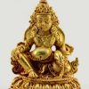 Fully Gold Plated 2.25" Yellow Jambhala Statue Antiquated - Gallery