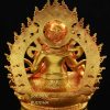 Fully Gold Plated 4" Yellow Jambhala Statue Antiquated - Back