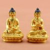 Fully Gold Gilded 3.25" Dhyani Buddha Statues Set (Gold Face Painted) - Akshobhya, Vairocana