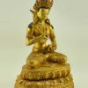 Fully Gold Gilded 13.5" Vajrasattva Statue, Handmade, Double Lotus - Right