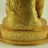 Fully Gold Gilded 14.5" Shakyamuni Buddha Statue, Handmade - Back Detail