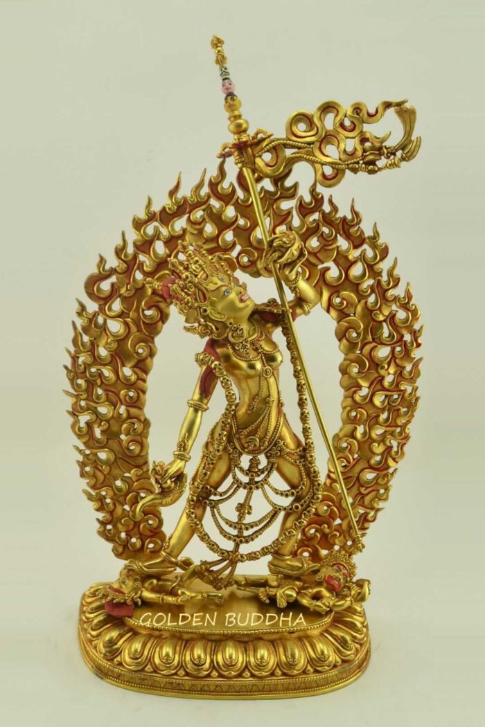 Fully Gold Gilded 19.5" Vajrayogini Statue, Handmade, Gold Face Painted - Gallery