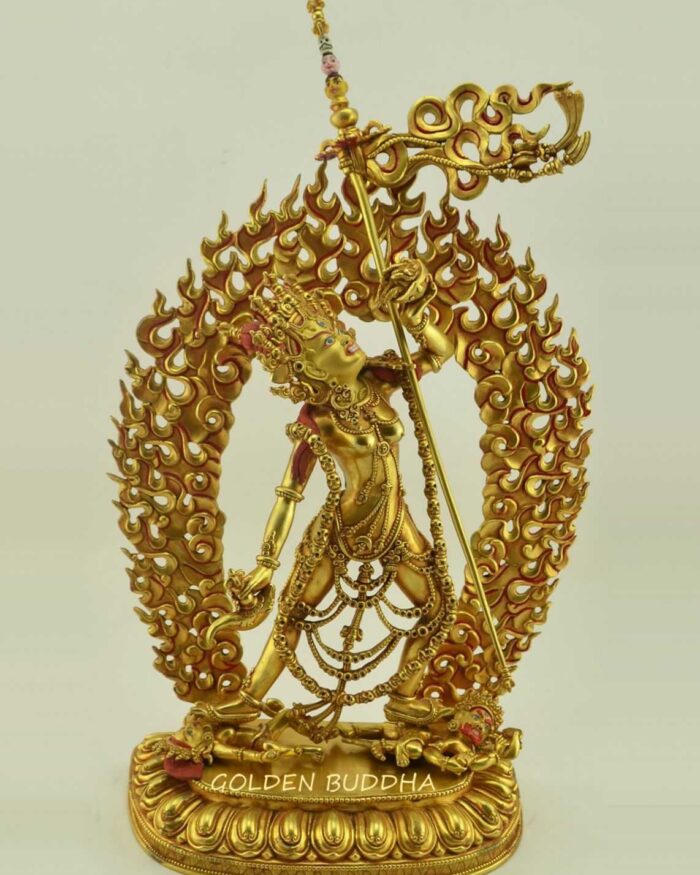 Fully Gold Gilded 19.5" Vajrayogini Statue, Handmade, Gold Face Painted - Gallery