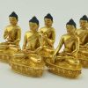 Fully Gold Gilded 5.5" Five Dhyani Buddhas Statue Set, Pancha Buddhas, Fine Details - Left