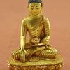 Fully Gold Gilded 5.75" Small Shakyamuni Statue, Handmade, Bhumisparsha - Gallery