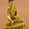 Fully Gold Gilded 5.75" Small Shakyamuni Statue, Handmade, Bhumisparsha - Right