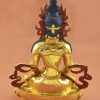 Fully Gold Gilded 8.5" Aparmita Statue, Amitayus, Hand Face Painted - Back