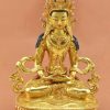 Fully Gold Gilded 8.5" Aparmita Statue, Amitayus, Hand Face Painted - Gallery