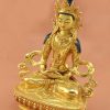 Fully Gold Gilded 8.5" Aparmita Statue, Amitayus, Hand Face Painted - Left