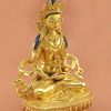 Fully Gold Gilded 8.5" Aparmita Statue, Amitayus, Hand Face Painted - Right