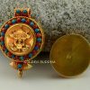 Parasol Ghau Pendant 44mm, Gold Plated Silver, Embedded Coral and Turquoise - Opened