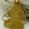 Vajrasattva Ghau Pendant 40mm, Gold Plated Silver, Embedded Semiprecious Stones - Back