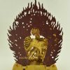 Fully Gold Gilded 11.5" Yamantaka Statue, Fine Detail Carving, Fire Gilded 24K Gold Finish - Back
