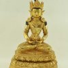 Fully Gold Gilded 13" Aparmita Sculpture, Beautiful Engravings, Hand Face Painted - Gallery