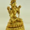 Fully Gold Gilded 14" Dolkar Statue, 7 Eyed White Tara, Hand Face Painted - Right