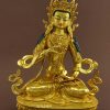Fully Gold Gilded 9" Dorje Sempa Statue, Beautiful Engravings, Hand Painted Face - Gallery