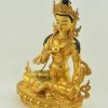 Gold Plated 12.5" Ksitigarbha Bodhisattva Statue, Beautiful Engravings, Handmade - Left