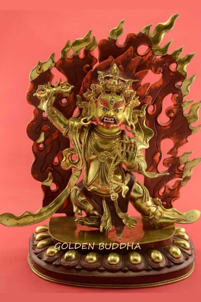 24k Gold Gilded 19.5" Wrathful Vajrapani Statue - Gallery
