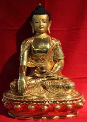 Fully Gold Gilded 8" Shakyamuni Buddha Statue (Limited Edition) - Gallery