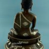 Oxidized Copper 15.5" Shakyamuni Buddha Statue (Silver Plated & Gold Face) - Back