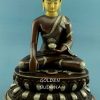 Oxidized Copper 15.5" Shakyamuni Buddha Statue (Silver Plated & Gold Face) - Gallery