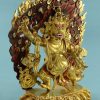 Partly Gold Gilded 12" Wrathful Vajrapani Statue, Chana Dorje, Handmade - Right