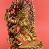 Partly Gold Gilded 13.25" Wrathful Vajrapani Statue, Chana Dorje, Handmade - Right