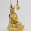 Fully Gold Gilded 9" Nepali Padmasambhava Sculpture, Beautiful Hand Carved Details - Right