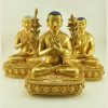 Fully Gold Gilded 12.5" Je Tsongkhapa Statue Set, 24K Fire Gilded, Fine Details - Gallery